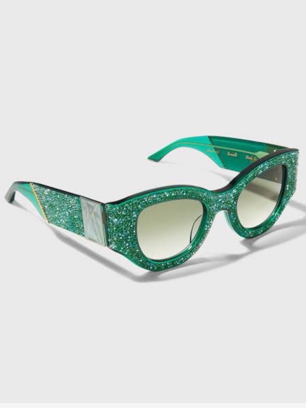 New Anna Karin Karlsson Green Lucky Goes To Vegas Emerald Crystal Sunglasses